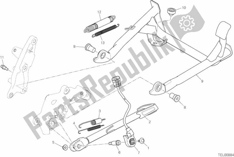 Toutes les pièces pour le Béquille Latérale du Ducati Multistrada 1260 S Grand Tour 2020